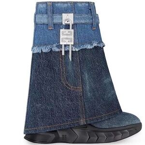 Givenchy Blue Denim High-Top Sneakers